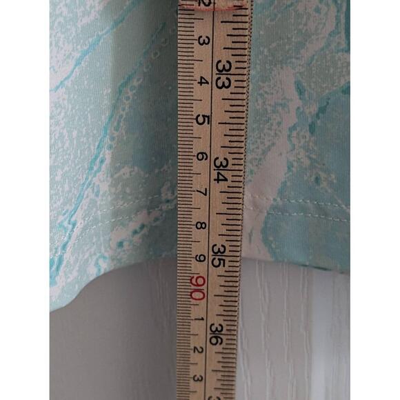 J McLaughlin Dress Women XS Turquoise White Pattern Sheath Casual Preppy Classic - Picture 10 of 14